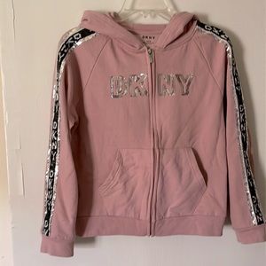 DKNY Bling Girls Hoodie Zip-up Sweatshirt Jacket.